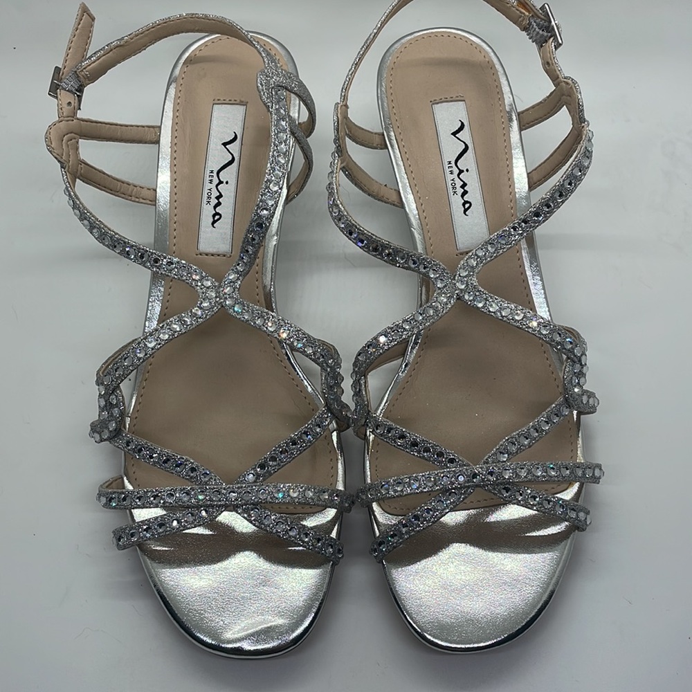 New Nina New York Silver Sandals